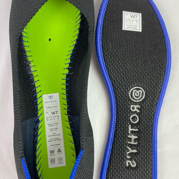 Rothy's The Flat Classic Black Round Toe Slip On Fabric Work - Picture 7 of 7